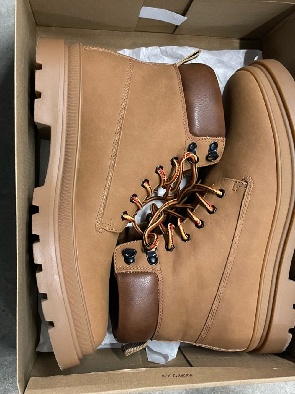 Steve Madden Tan Work-Style Lace-Up Boots